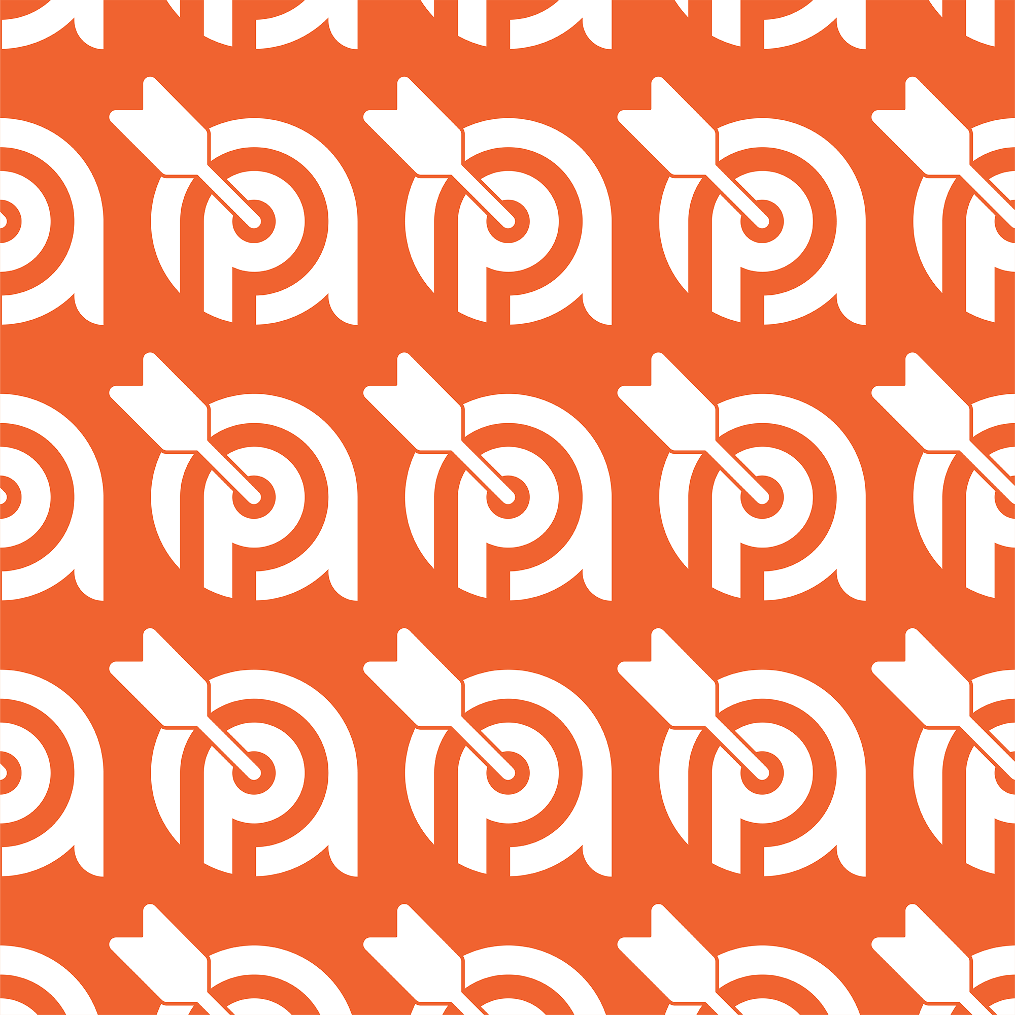 Seamless pattern featuring white stylized archery targets with arrows hitting the center, arranged on an orange background—perfect addition to your graphics portfolio.