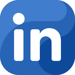 The image shows the LinkedIn logo, featuring a lowercase "in" in white letters inside a blue rounded square with gradients. The letters are positioned towards the center, with the background transitioning from light to dark blue. It subtly invites you to connect and follow me on this professional network.