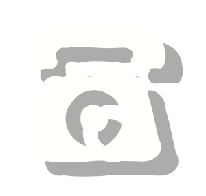 A simplified, abstract illustration of a vintage rotary telephone in white with gray shadows against a light gray background, symbolizing an easy way to contact someone.