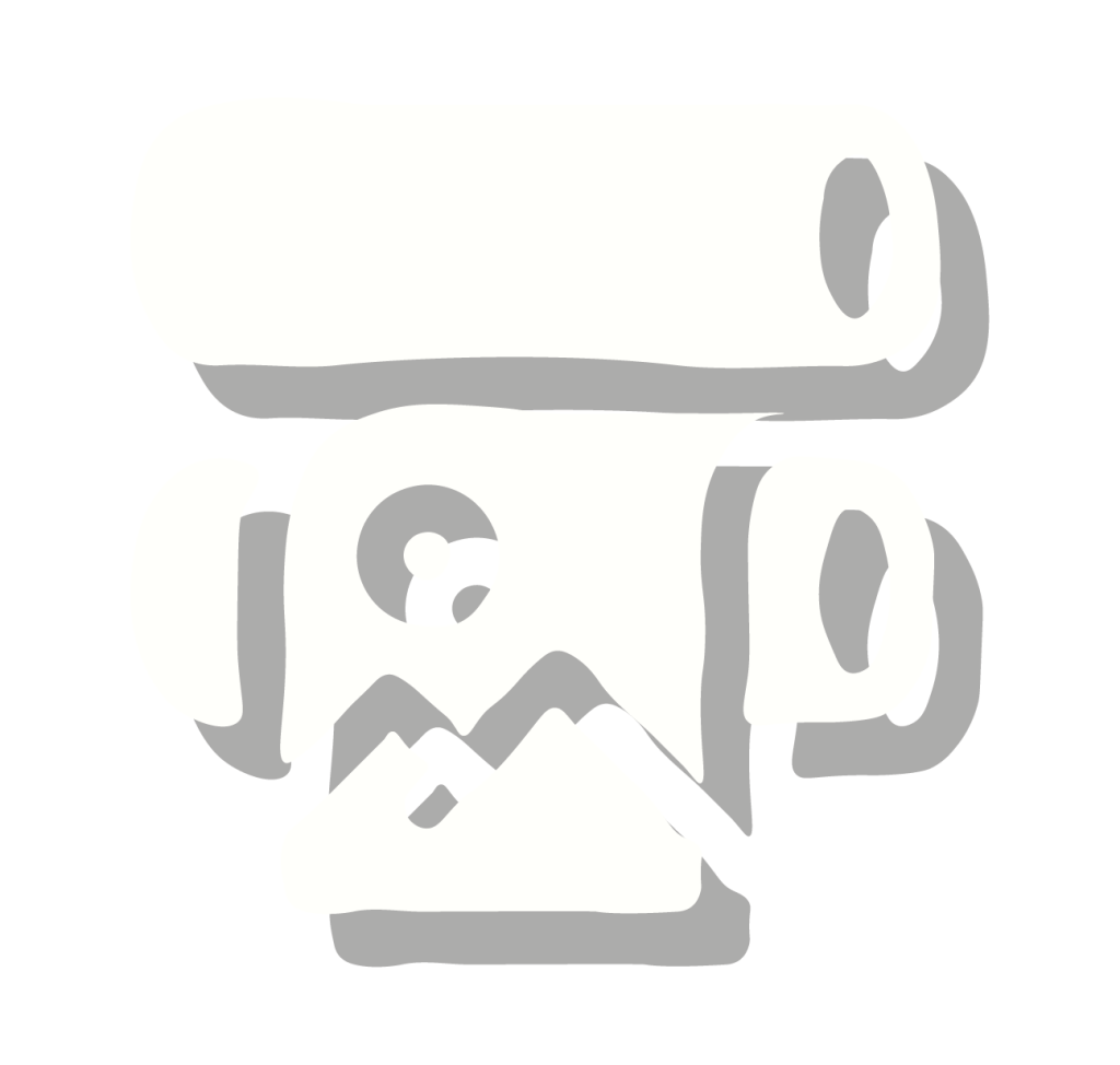 A minimalist illustration of a rolled sleeping bag above a backpack with a flap, side pockets, and mountain shapes, all in light gray and white with soft shadows on a pale background evokes the calm before an adventurous surge.