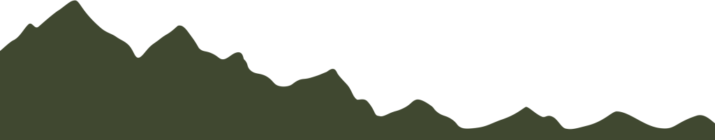 A minimalist, dark green silhouette of mountain peaks set against a light grey background—perfect to elevate your small business with a sleek and modern touch.